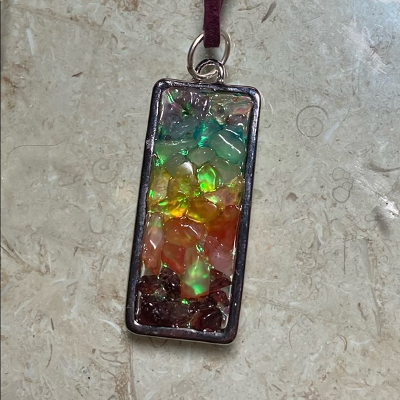 New Chakra Inspired Pendent, 1-of-a-kind 2-sided creation, a work of art. - Picture 6 of 7